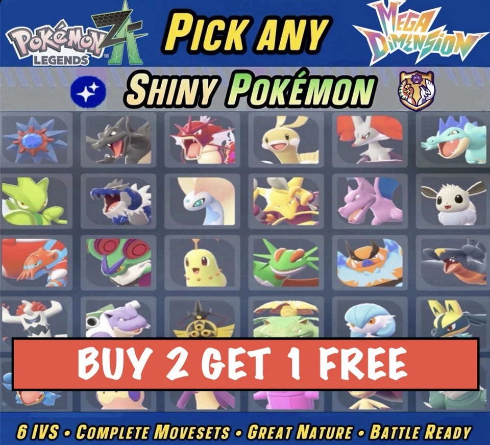 Pokemon Legenden ZA SHINY/Non Shiny Pokemon 6IV Battle Ready!!! B2G1 GRATIS