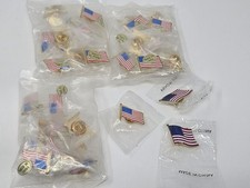 Lot of 36 USA Flag US Patriotic Lapel Pins 4th of July Gold Brooch