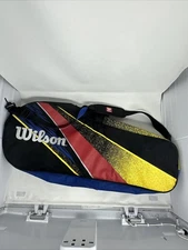 Vintage Wilson Tennis Racket Shoulder Bag 90s 1990s Color Block Geometric Design