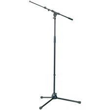 K&M Microphone Stand with Telescoping Boom Arm Black