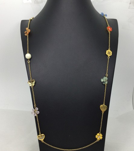 Juicy Couture Mixed Color Flower Heart Butterfly Station Necklace
