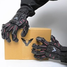 Black Mechanical Wearable Hand Armor Gloves Halloween Prop Cosplay Gift One Pair