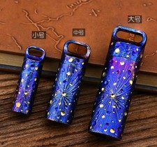 Handmade Pure Titanium Waterproof Keychain Pill Holder Case Container EDC Gift