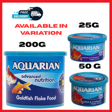 AQUARIAN GOLDFISH FLAKE FOOD 25G,50G,200G FISH TANK AQUARIUM FLAKES GENUINE UK