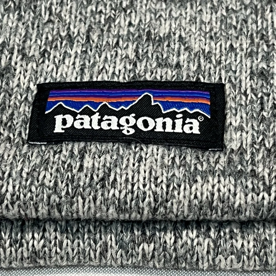 Patagonia Beanie Grey Hat Winter Snow Cap Hike Warm Skiing Knit One Size Adult - Image 2 of 4
