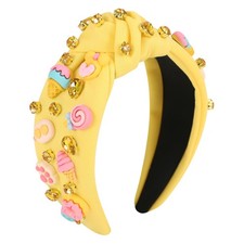 Gmmidea Ice Cream Knotted Headbands for 1 Count Pack of 1 , Yellow