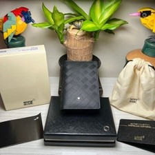 Black Card Pack Real Leather MB Card Case Bank Card Holder Wallet 131766 US