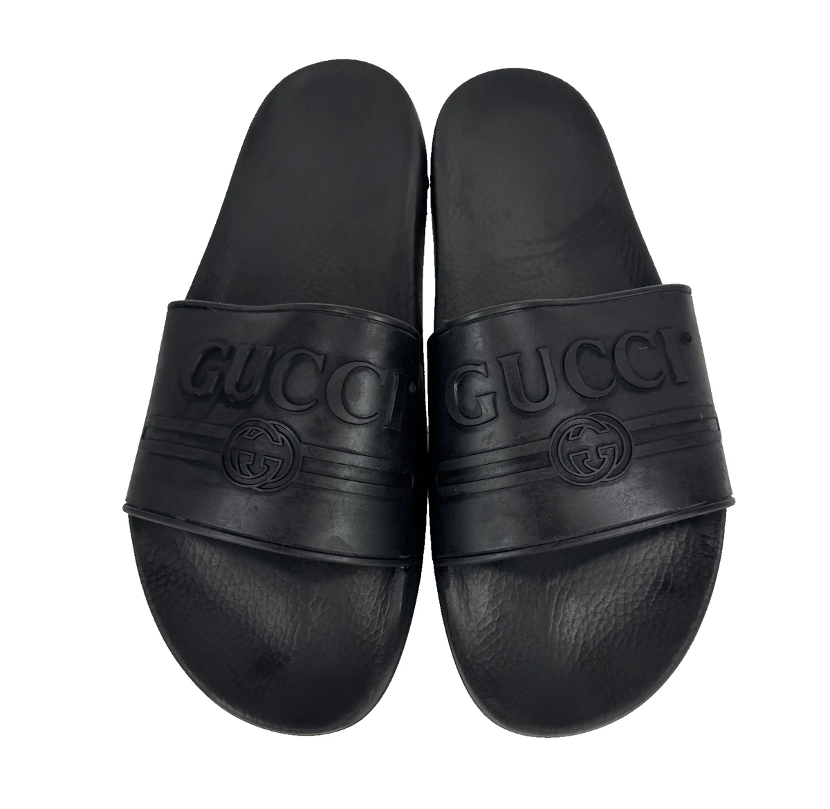 GUCCI グッチ ミュール BLACK 黒 35 Gucci Black Rubber Sandals for Men for sale | eBay