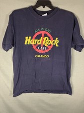 Vintage Hard Rock Cafe Orlando Peace Sign Blue Mens T Shirt Size XL Made in USA