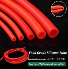 Food Grade Silicone Tube High Temp Tubing Red Flexible Hose All Sizes 1/2/5Meter
