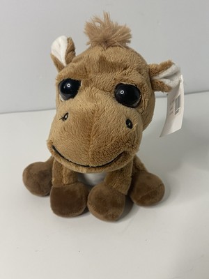 The Petting Zoo Horse Plush 8  Stuffed Animal Brown Big Eyes