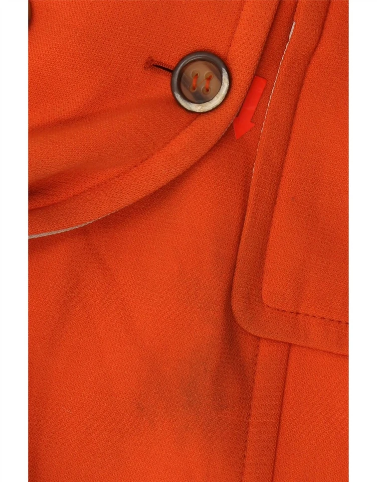 MARELLA Womens Double Breasted Coat UK 10 Small Orange Polyester BI09 - Image 3 of 4