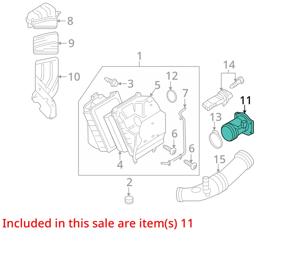 Sensor medidor de fluxo de ar em massa 2008 Audi A4 MAF OEM 83K milhas - LKQ356634469 - Imagem 4 de 4