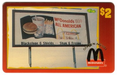 McDonald's 1996 50c All American Gold Telefonkarte Billboard (#3 von 50)