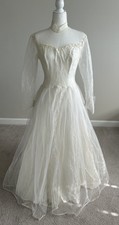 1950 s Vtg Handmade Wedding Gown M/L