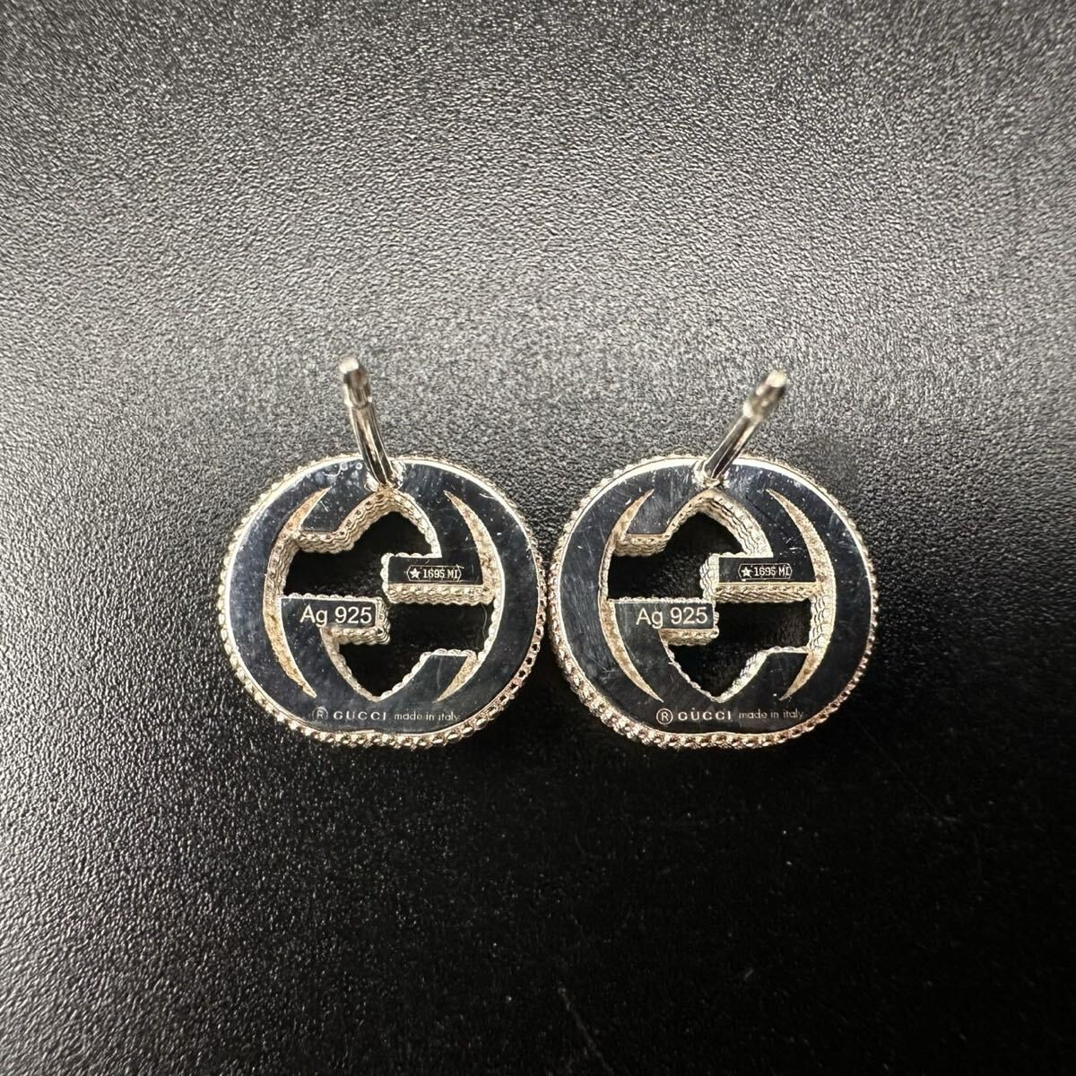 GUCCI Interlocking Earrings Silver GG ​​Marmont A… - image 4