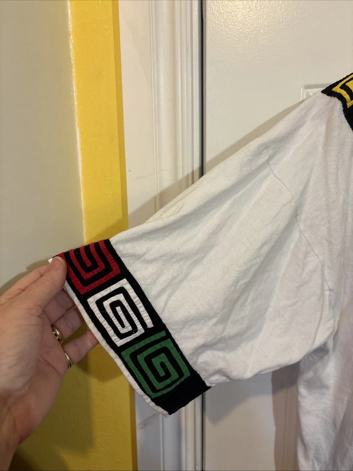 Vintage Mola T Shirt Folk Art Handmade Floral Colorful XL Foto 2 de 4