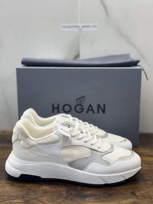 Hogan Neu Hyperlight Sportschuhe Leder Weiß Memory Foam Luxury Hogan Herren 40.5