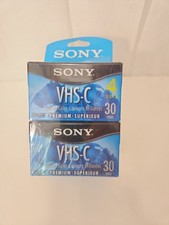 Sony VHS-C 30 MINUTE Premium Tapes. 4 Pack Sealed In Original Packaging.