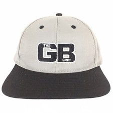 Vtg 90s The GB LIne Cap Script Spell Out Logo Snap Back Baseball Trucker Hat