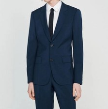 NO CUSTOMS TAX SANDRO Paris solid blue wool c...