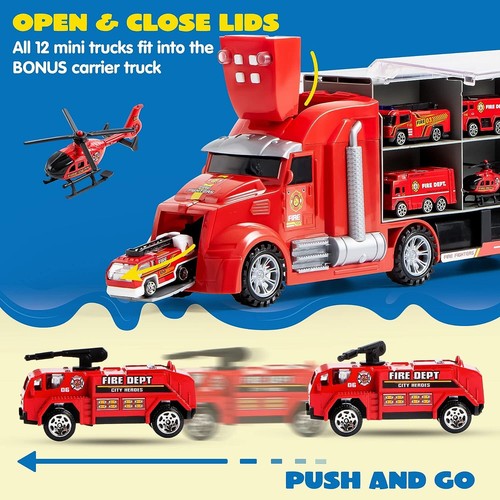 25 en 1 mini camión de bomberos de emergencia de rescate fundido a presión juego de juguetes para niños - Imagen 6 de 43