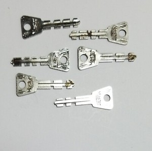 Vintage Antique Tiny Flat Desk Diary Cabinet Key x6 Lot