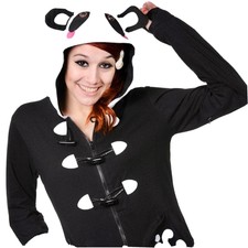 Banned Panda Jacket Hood With Pin-on Tail And Hidden Pockets