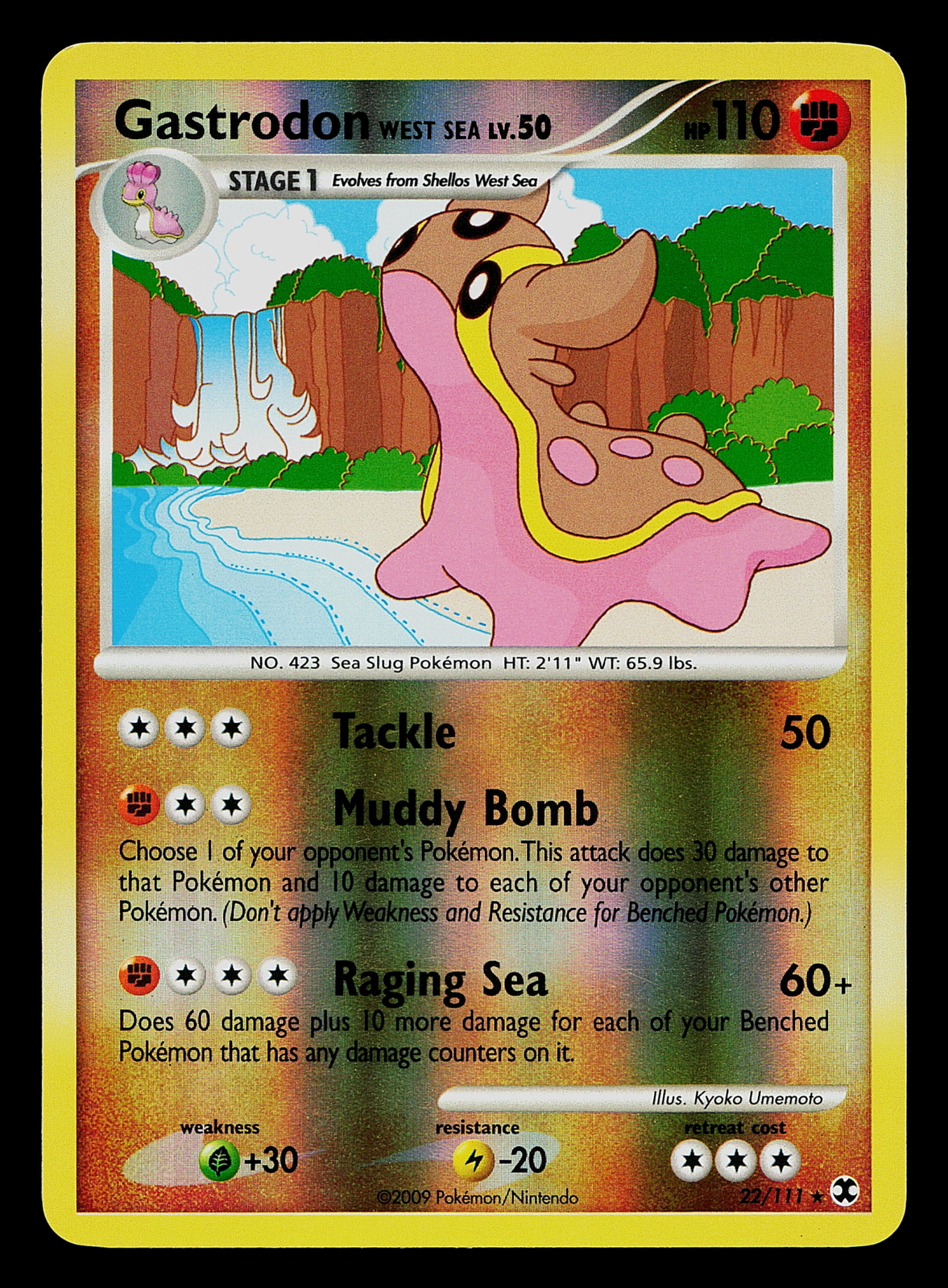 Pokemon Card - Gastrodon West Sea Rising Rivals 22/111 Rare Reverse Holo