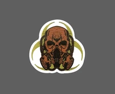 Skull Gas Mask Sticker Biohazard Waterproof Bones Danger Gift NEW