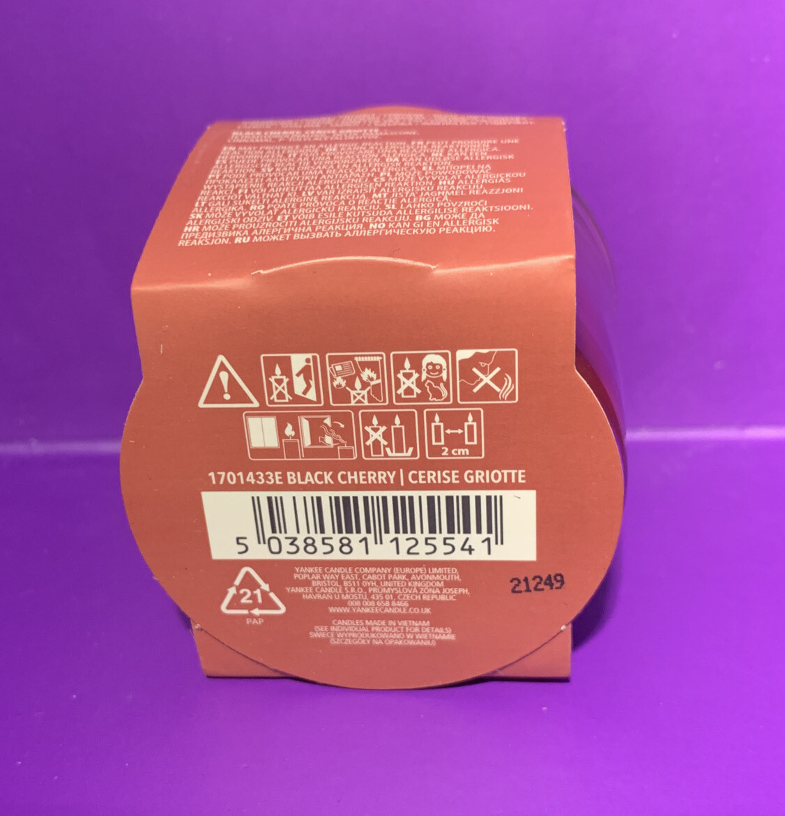 Yankee Candles X1 Filled Votive Black Cherry 37g eBay