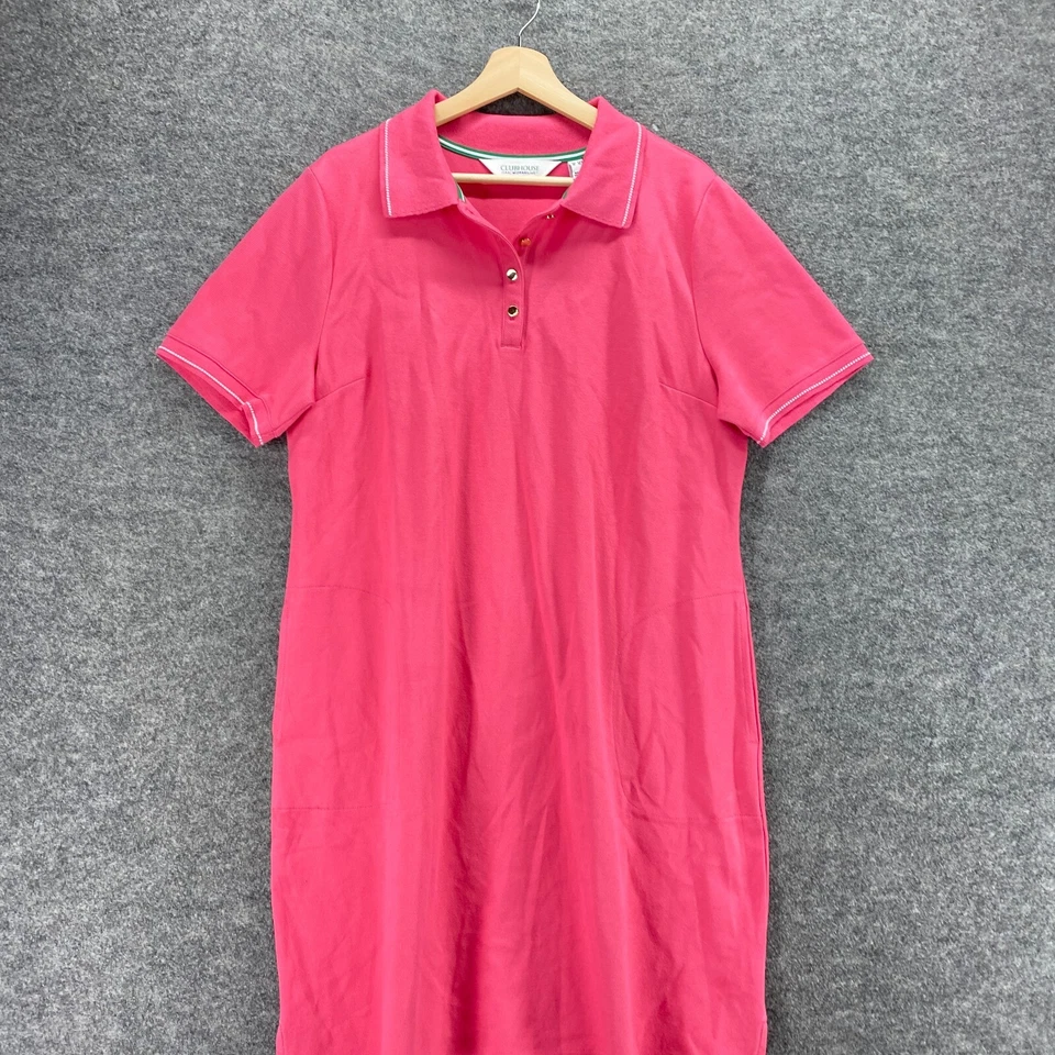 Vestido Camisa Isaac Mizrahi Mujer TL Alto Rosa Cuello Corto Botón Manga Corta Foto 3 de 4