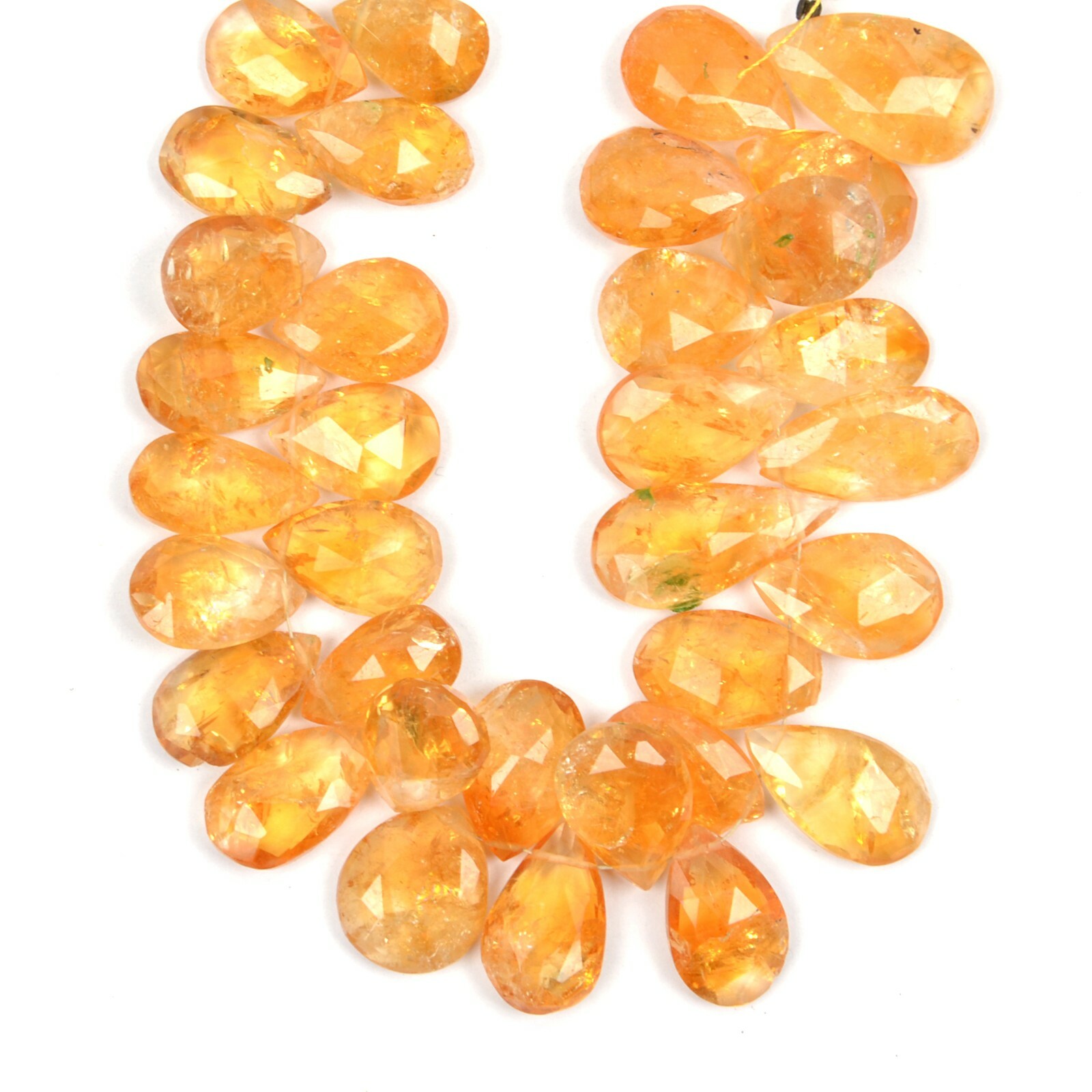 Citrine Faceted Pear Gemstone Beads 8-Inch Strand 11X16-12X25 MM 30 Pieces