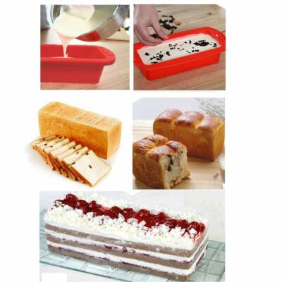  Silikon Backen Kuchen Brot Laib Blech Form 8,9 × 3,7 × 2,4 Zoll Rot UK Verkäufer