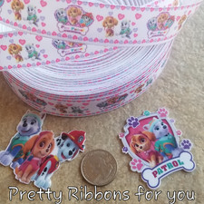 dogs 1" grosgrain ribbon the listing is for 3 yards and 2 flat resin