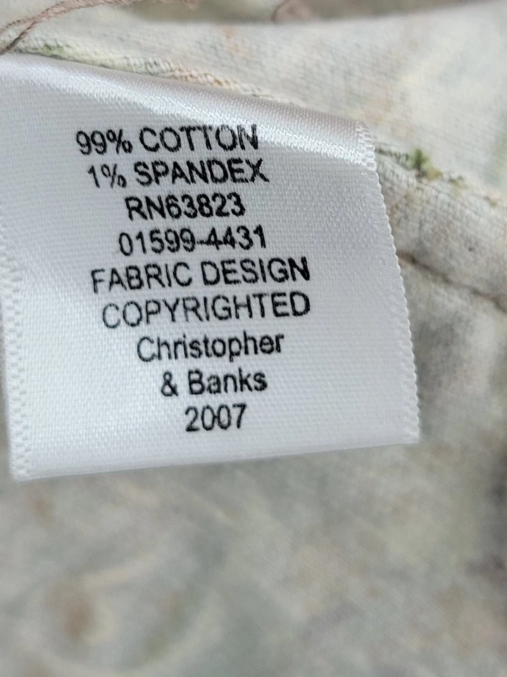 Chaqueta Christopher Banks para mujer XL colorida artística pana elástica a presión Foto 4 de 4