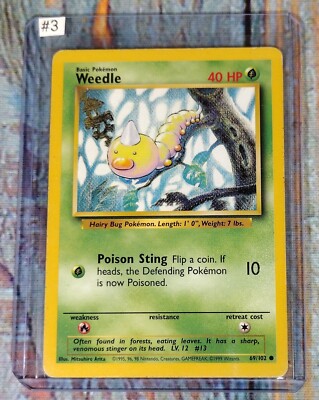 Pokemon Card Weedle 69/102 Base Set Basic Common 1999 (#3) | eBay