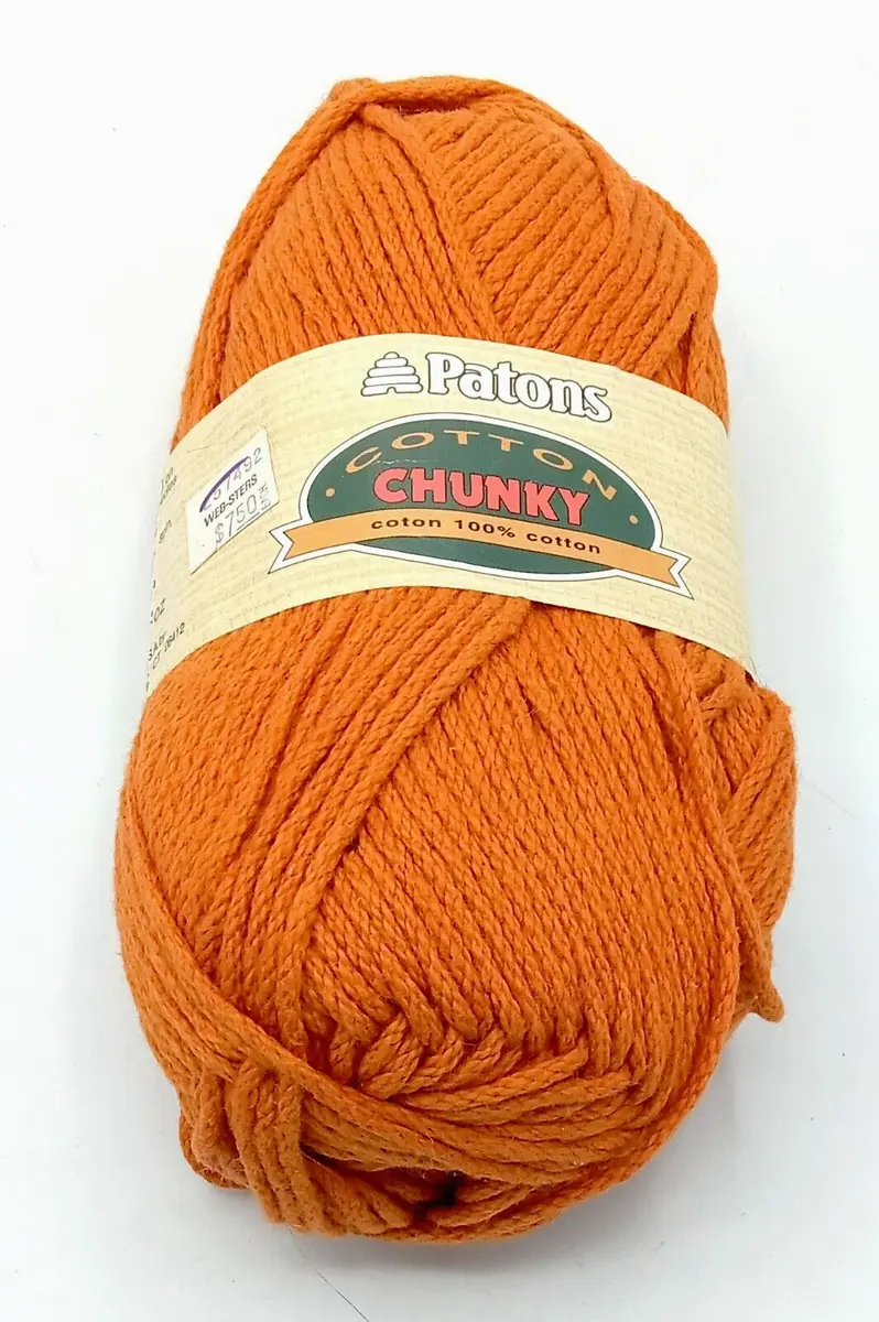 Patons Cotton Chunky Yarn #5225 Lot 6 100g 3.5 oz Skeins Bulky Wt 136 Yds  Cable