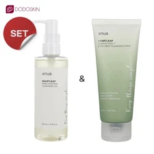 ANUA Heartleaf Pore Control Cleansing Oil 200ml & Quercetinol Foam SET ($5OFF!)