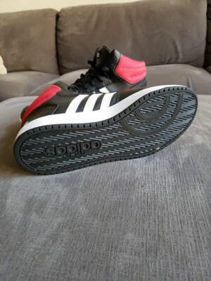 Size 13 - Adidas Mens Hoops 2.0 Mid Black Red White  display picture 1