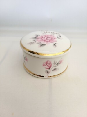 Schmuckkästchen Best Wishes Rosa Rose Fine Bone China Ambassador auf Sockel