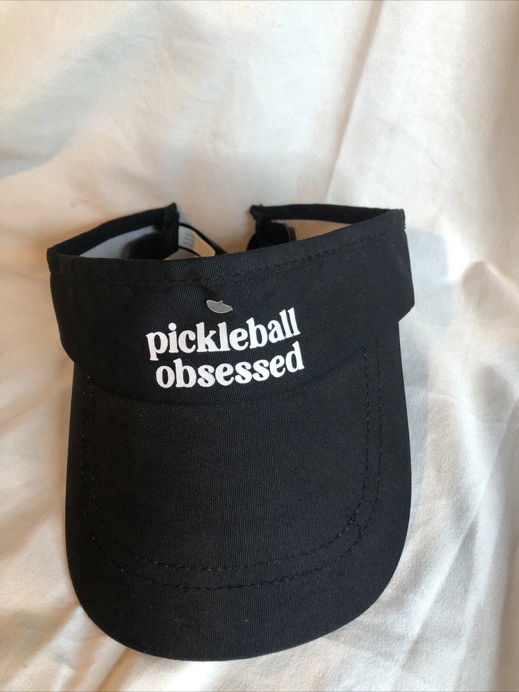 Pickleball Obsessed Tennis Visor Black One Size Fits All Hat