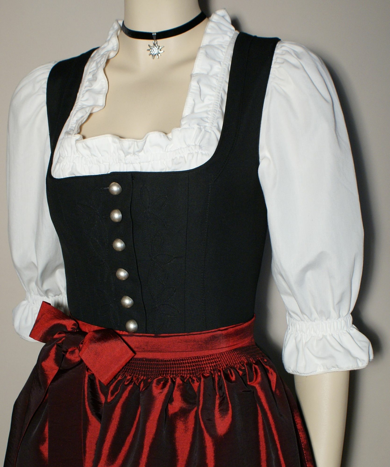 Dirndl Damen Mit Schürze - Traditionelles Trachtenkleid Für Oktoberfest & Feste
