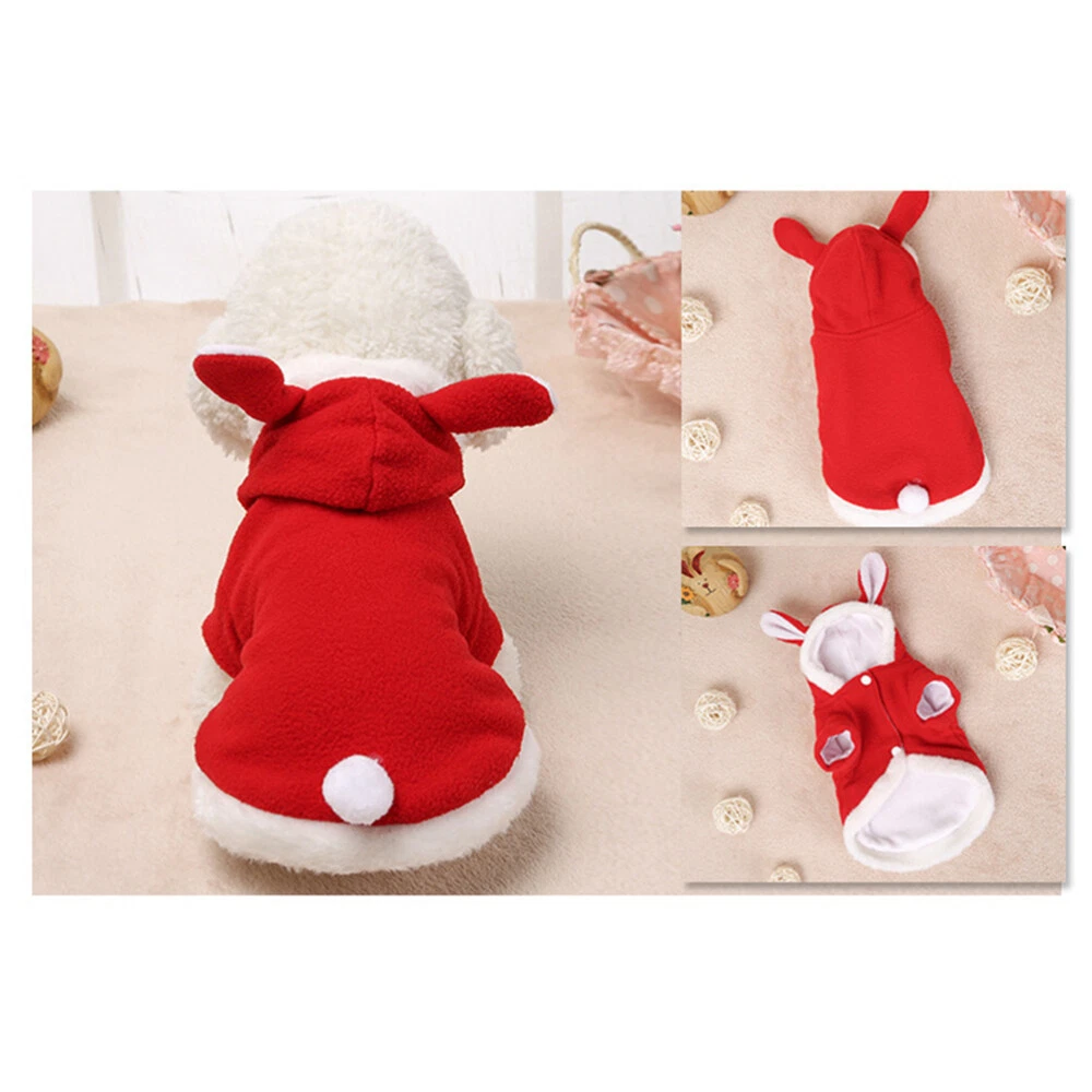 VETEMENTS 3 Pezzi Costume Cane Coniglio Pet Cuccioli Felpe con Cappuccio Abbigliamento Cappotto Coniglio Autunno