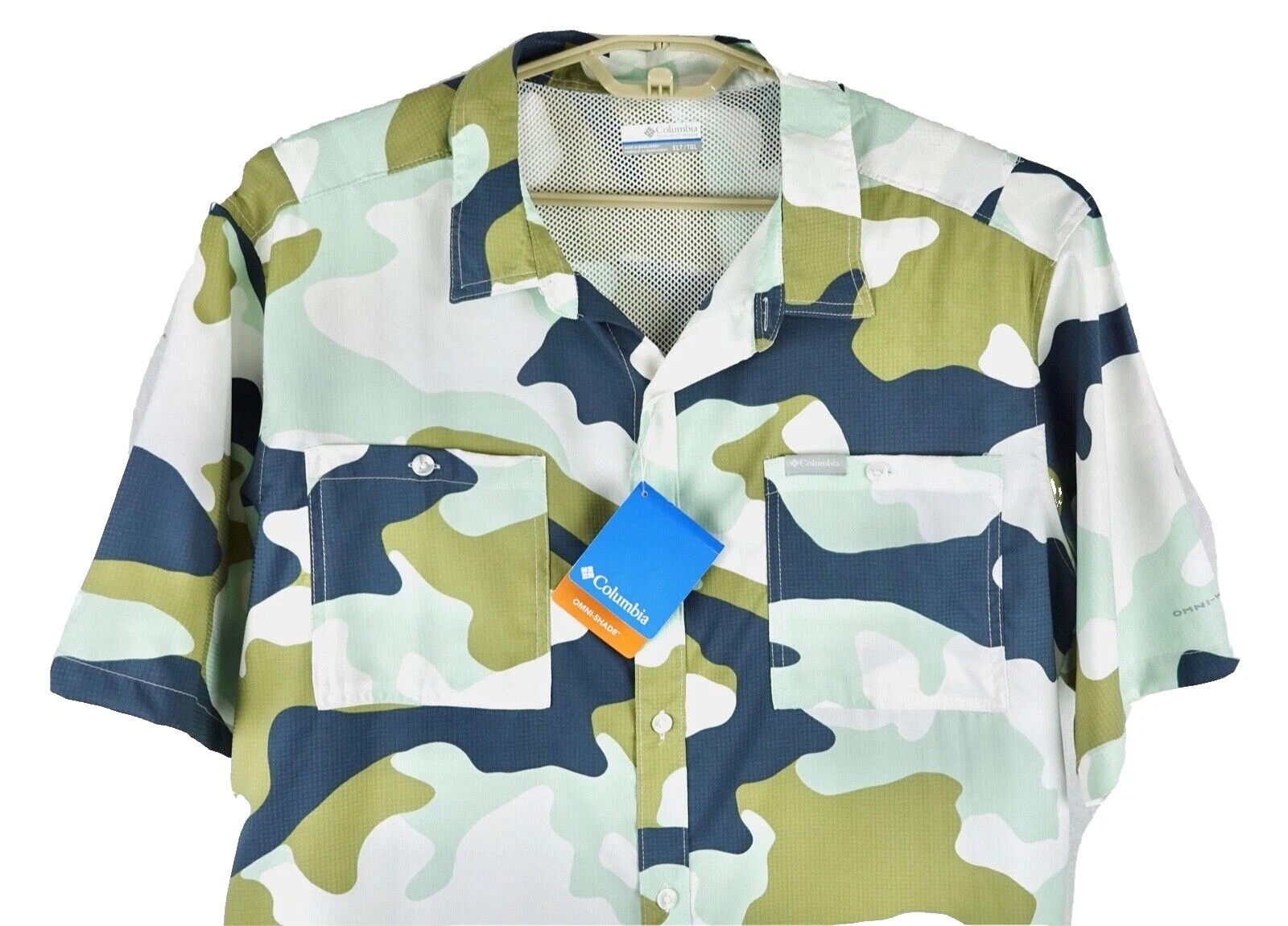 Columbia Camouflage Regular Size Casual Button-Down Shirts for Men