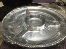 Holland Boone Polished Pewter Chip & Dip Vegetable Veggie Platter Tray Mexico 15