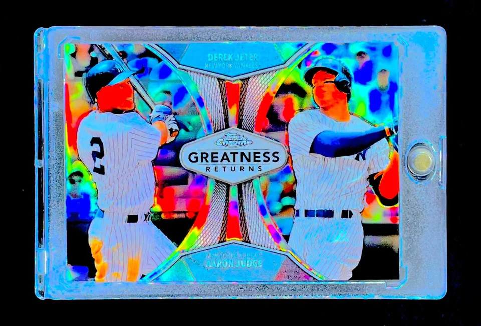 AARON JUDGE & DEREK JETER RARO REFRACTOR DE PLATA HOLO SP Inserto Cromo - YANKEES Foto 2 de 4