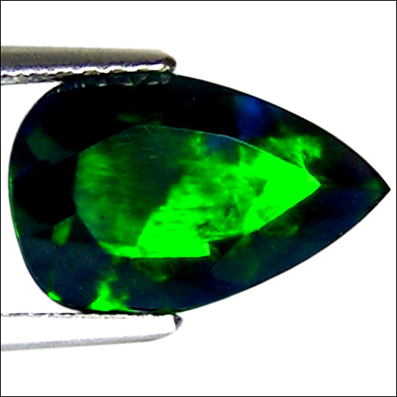 1.68 Ct Natural Ethiopian Black Opal Gemstone Pear Faceted Cut
