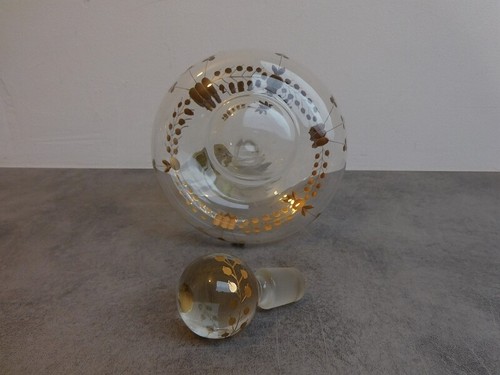 CARAFE EN CRISTAL DECOR A LA DORURE AVEC SON BOUCHON - Photo 7 sur 12