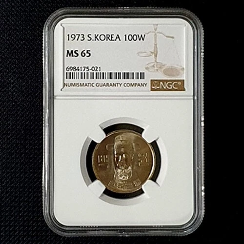1973 YEAR SOUTH KOREA 100 WON NGC MS 65 GRADE